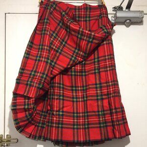VINTAGE JEDBURGH KILTMAKERS WOOL PLAID PLEATED SKIRTS SIZE 18